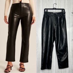 Abercrombie & Fitch Curve Love Vegan Leather The Ankle Straight Pant size 30/10